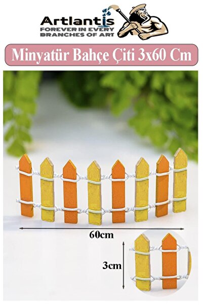 Artlantis Minyatür Renkli Bahçe Çiti 3x60 cm 1 Adet Mini Bahçe Çit Teraryum O...