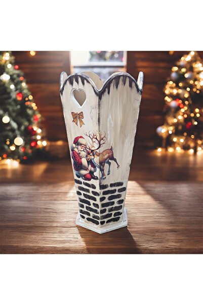 Olbia El Boyaması Yılbaşı Temalı Ahşap Şemsiyelik