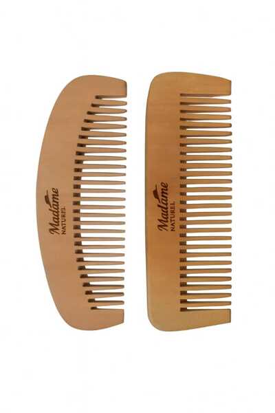 MadameNatural Boxwood Comb Double Set (100% Natural) Cherry Wood
