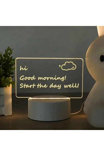 OEM Tablă de mesaje LED 3D – Acril transparent, reinscriptibilă, cu bază ABS, iluminare și marker incluse