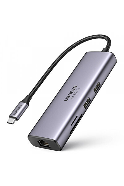 Ugreen Hub USB-C CM512 (60515), 2 x USB-A 3.0 - 1 x USB-C - 1 x HDMI - 1 x SD - 1 x microSD - 1 x