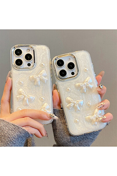 OSG iPhone 16 Pro Max Compatible 3D Bow Pattern Embossed Camera Protection Frame Protruding Premium Case