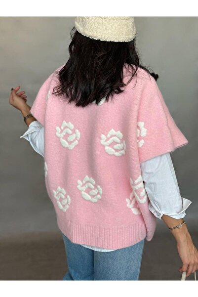 Lavanta Tekstil Rose Embroidered Shirt Sweater Set