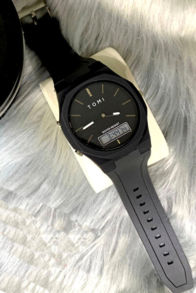 Tomi Hybrid Ana-Digi Sport Watch - Rugged Design - LED Light & Alarm - Water Resistant 50M