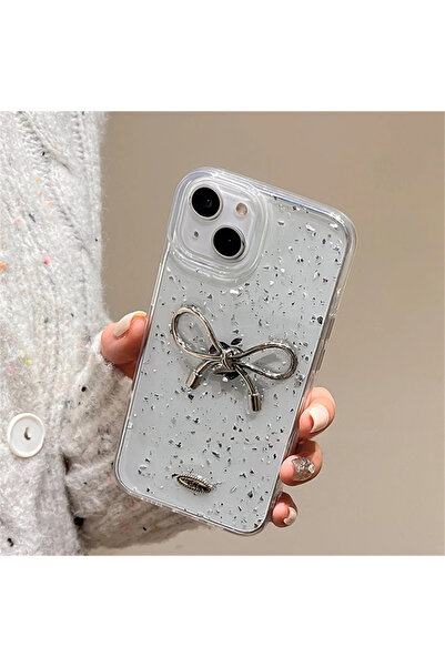 OSG iPhone 13 and 14 Compatible 3D Bow Pattern Embossed Camera Protection Frame Protruding Premium Case