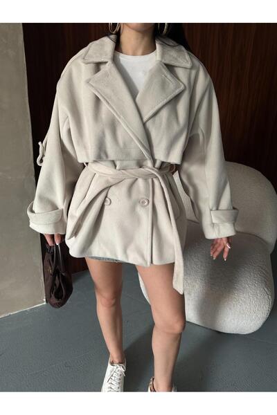 Captival Women's Buttoned Epauletted Cashmere Coat