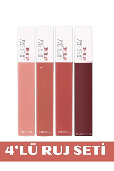 NUNUKO 4lü Super Stay Matte Ink Ruj Seti