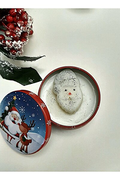 ArtINA esmaraldchic Scented candle in a Christmas box, with Santa Claus, green apple, clove fragrance, soy wax