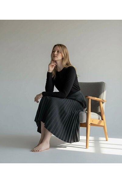 BİLGENS BUTİK Women's Transitional Pleated Skirt