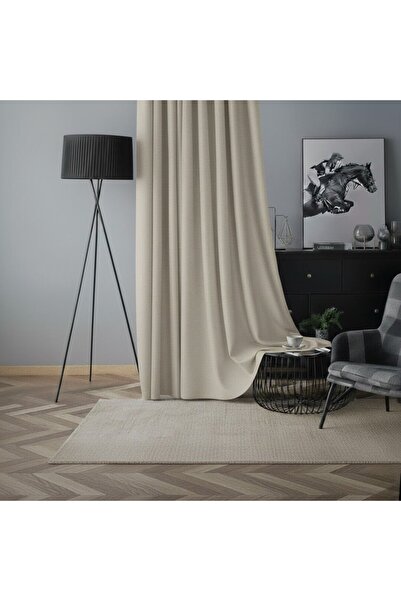 mis home ev tekstil Soft Kadife Fon Perde 90 cm Sık Pile Koyu Taş