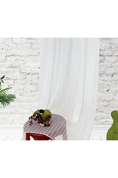 OEM Kitchen curtain, striped texture, 145x120 cm, ivory/gold