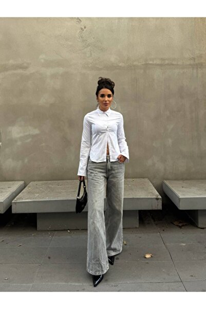 DMR STYLE Women's Slim Fit Slim Fit Spanish Sleeve White Shirt