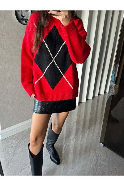 Lavanta Tekstil Diamond Patterned Knitwear Sweater