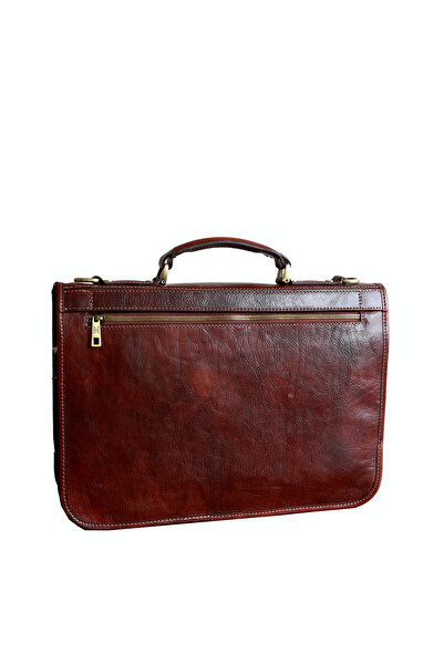 UTIL LAND FASHION Briefcase, laptop case made of genuine vachetta leather, S110