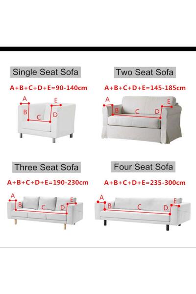 ARTUÇ Bürümcük (3-2-1-1) Sofa Slipcover Set with Skirt (Black Rank)