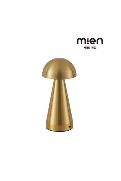 MİEN Dokunmatik Ledli Şarjlı Gold Abajur 21 cm
