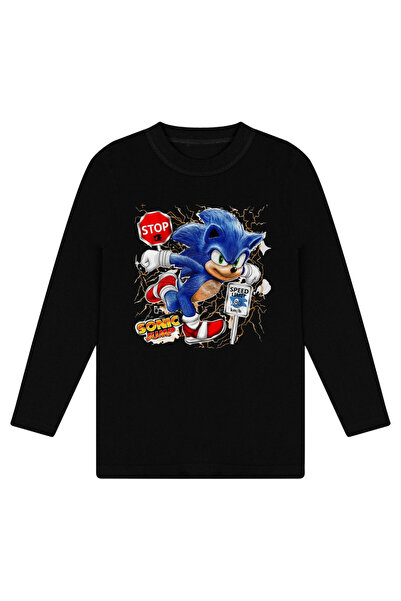 Texclusive Sonic Long Sleeve Children's T-Shirt 100% Cotton Combed Cotton