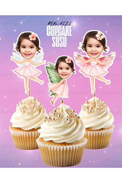 partikuki Kişiye Özel Fotoğraflı Peri Kızı Cupcake Kürdanı Konsept Melek Kız ...