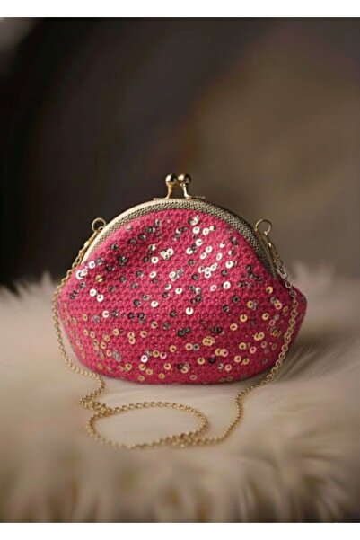 MAZSAY ✨ El Yapımı Işıltı Pullu Örgü Portföy Çanta ✨