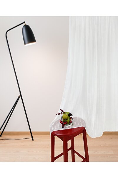 OEM Kitchen curtain, striped texture, 145x85 cm, ivory/gold