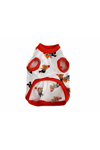 atelyu Cat Dog Outfit Ecru Teddy Bear Thin T-Shirt