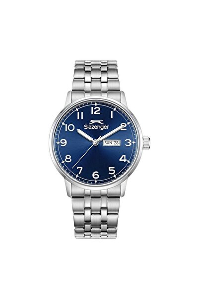 Slazenger ساعة يد رجالية SL.09.2560.2.07 – 43 ملم – سوار فولاذي – قرص أزرق – ...