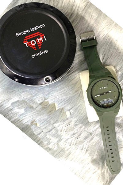 Tomi Hybrid Ana-Digi Sport Watch - Rugged Design - LED Light & Alarm - Water Resistant 50M