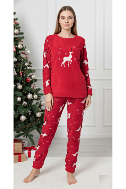 embody Soft Christmas Pyjamas with Reindeer and Snowflakes for Women 02170