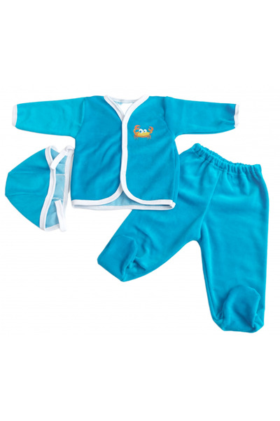 Bubu Kids Creations Velvet baby suit, consisting of 3 pieces, made in Romania