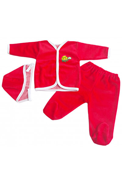 Bubu Kids Creations Costumas pentru bebeluși din catifea, format din 3 piese,...