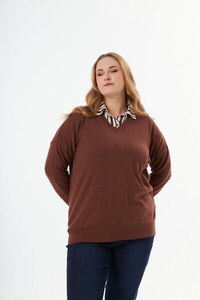 RMG Plus size cashmere mixed knitwear sweater
