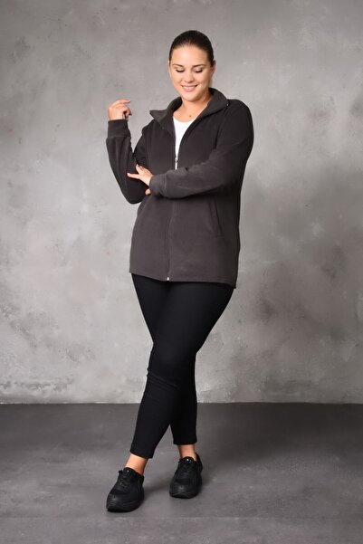 ÜMİTEKS KİDS CLUB Gray Fleece Cardigan Unisex Winter Fleece Cardigan Coat