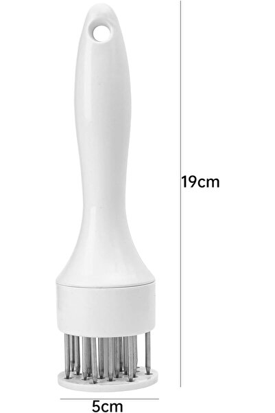 Generic One-piece Stainless Steel Meat Tenderizer Needle, 19 × 5 cm (White)