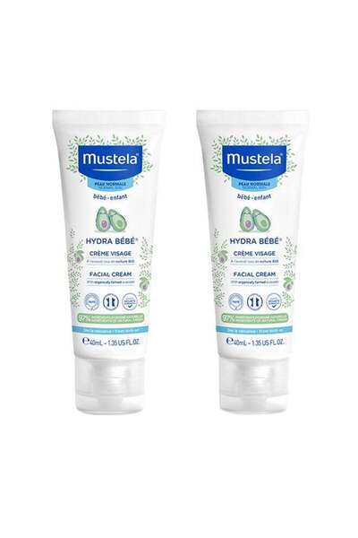 mustela baby مجموعة كريم الوجه M Hydra Bébé للأطفال، قطعتين - 40 مل