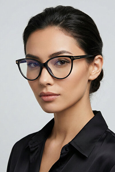 Kapin T Detailed Black Cateye Blue Light Protective Screen Glasses