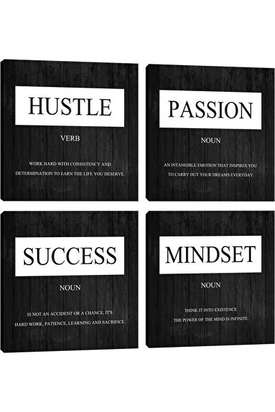 ALAYRA International لوحة فنية جدارية تحفيزية من القماش، 4 لوحات، مقاس 40×40 ...