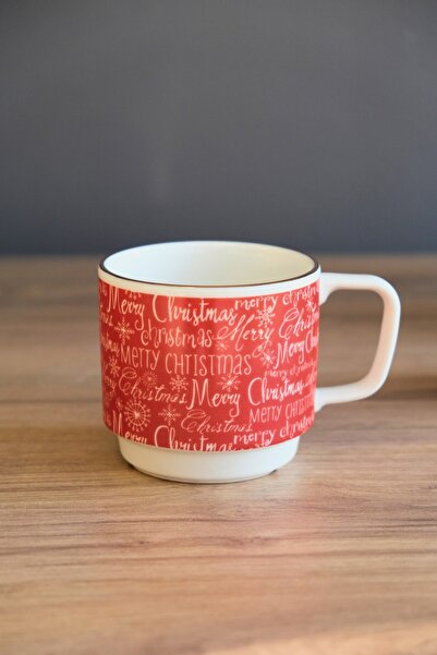 tabakevi Tabak Evi Porcelain Christmas Stacked Mug Gold Gilded 250Cc