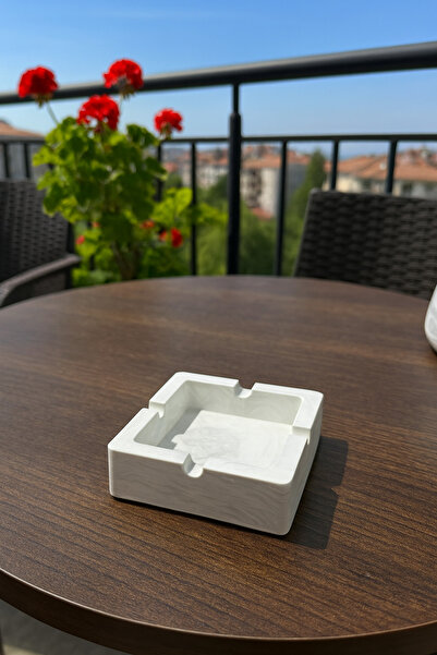 Elizovi Mermer Dokulu Kare Küllük | Modern Lüks Masaüstü Dekoratif Küllük, Kü...