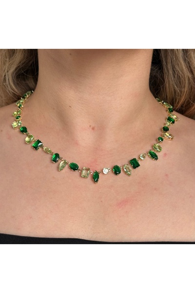 HOUSEKİ قلادة كريستال حجرية ملونة