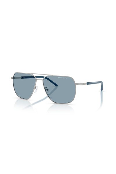 Armani Exchange Male Square sunglasses- AX 2057S - lense size:59mm - Matte silver
