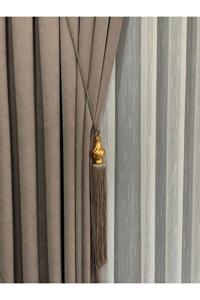 evemoda2021 Modern Sarım 4 Toplu Braçol Kornişe Takmatik Ipli Tavan Perde Aksesuarı