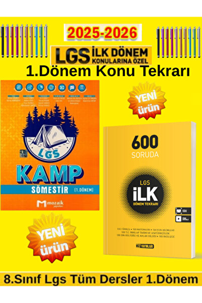 Mozaik Yayınları 2025-2026 Müfredat 8.Sınıf 1.Dönem LGS KAMP+Hız 8.Sınıf 1.Dö...