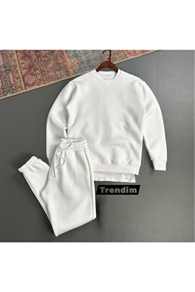 HerTarzınTrendi Unisex Fleece-Lined Crew Neck Tracksuit Set – Warm, Comfortab...