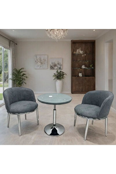 Tasamem Dafia Table and two fabric chairs