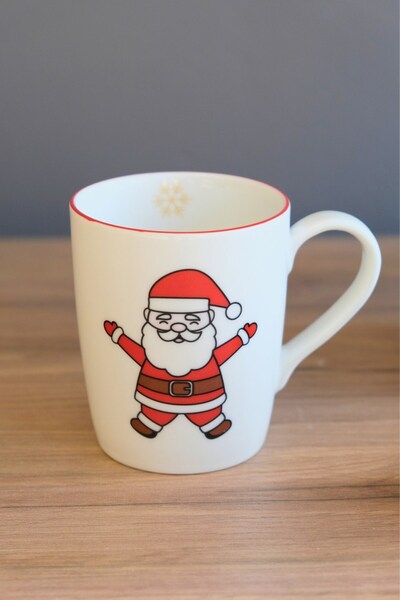 tabakevi Tabak Evi Porcelain Santa Claus Mug with Handle 220 ml