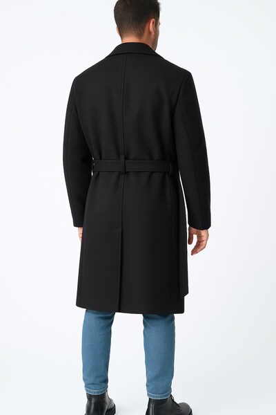 Plus Scorpion Ανδρικό μακρύ παλτό – Χειμερινό, με ζώνη, κομψό μοντέρνο σχέδιο