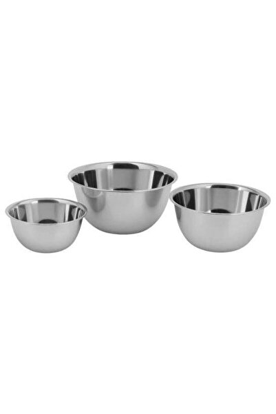 Noon East 3 Piece Stainless Steel Stackable Round Bowls 18/22/26 cm for Cooki...