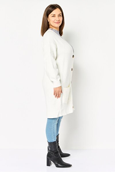 Phase Eight Women V Neck Knitted Cardigan, White