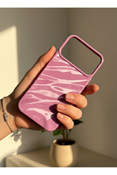 EDELFU آيفون 17 برو - غطاء حماية من السيليكون الناعم اللامع بنمط أرجواني متموج