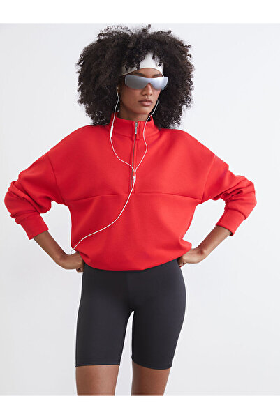 LC Waikiki Kırmızı Dik Yaka Kadın Sweatshirt